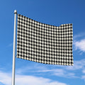 Tan And Black Houndstooth Pattern Print Polyester Flag