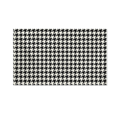 Tan And Black Houndstooth Pattern Print Polyester Flag