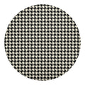 Tan And Black Houndstooth Pattern Print Round Blanket