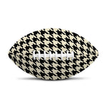 Tan And Black Houndstooth Pattern Print Rugby Ball