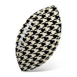 Tan And Black Houndstooth Pattern Print Rugby Ball