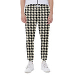 Tan And Black Houndstooth Pattern Print Scuba Joggers