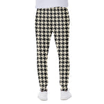Tan And Black Houndstooth Pattern Print Scuba Joggers
