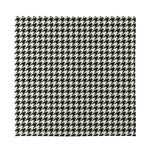Tan And Black Houndstooth Pattern Print Silk Bandana