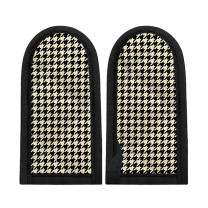 Tan And Black Houndstooth Pattern Print Skillet Handle Cover