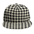 Tan And Black Houndstooth Pattern Print Snapback Cap