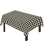 Tan And Black Houndstooth Pattern Print Tablecloth