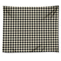 Tan And Black Houndstooth Pattern Print Tapestry