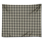 Tan And Black Houndstooth Pattern Print Tapestry