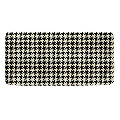 Tan And Black Houndstooth Pattern Print Towel