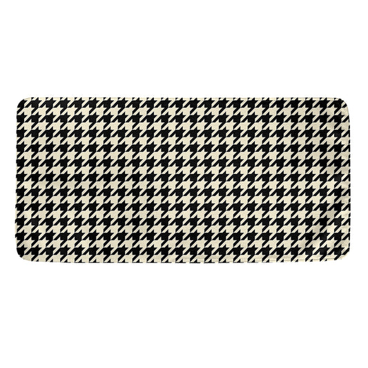 Tan And Black Houndstooth Pattern Print Towel
