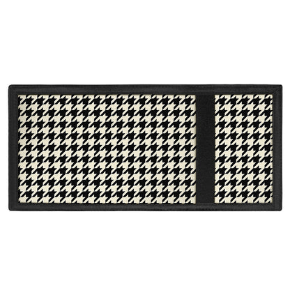 Tan And Black Houndstooth Pattern Print Trifold Wallet
