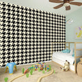 Tan And Black Houndstooth Pattern Print Wall Sticker