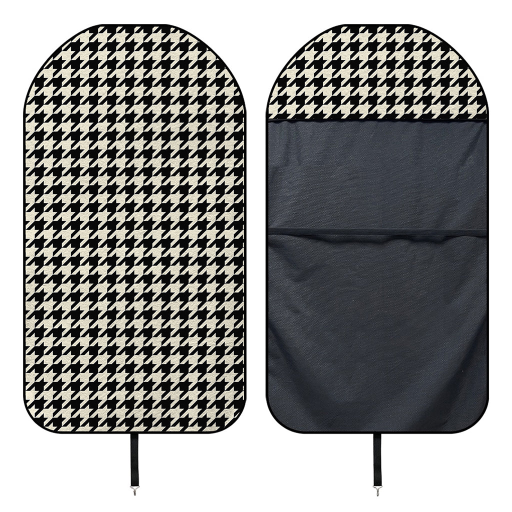 Tan And Black Houndstooth Pattern Print Waterproof Car Seat Cover