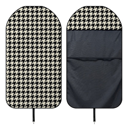 Tan And Black Houndstooth Pattern Print Waterproof Car Seat Cover