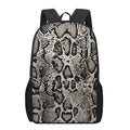 Tan And Black Snakeskin Print 17 Inch Backpack