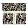 Tan And Black Snakeskin Print 3 Piece Kitchen Curtains