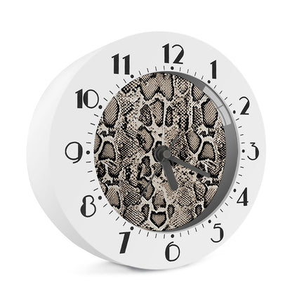 Tan And Black Snakeskin Print Alarm Clock