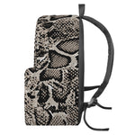 Tan And Black Snakeskin Print Backpack