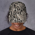Tan And Black Snakeskin Print Baseball Cap