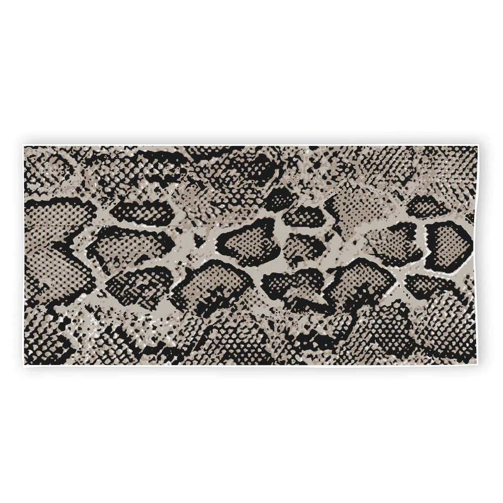 Tan And Black Snakeskin Print Beach Towel