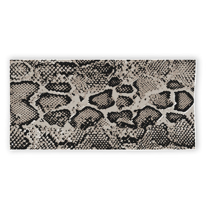 Tan And Black Snakeskin Print Beach Towel
