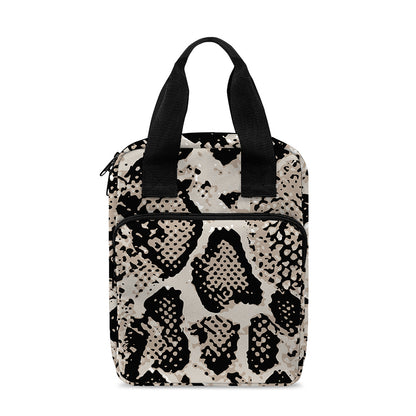 Tan And Black Snakeskin Print Bible Tote Bag