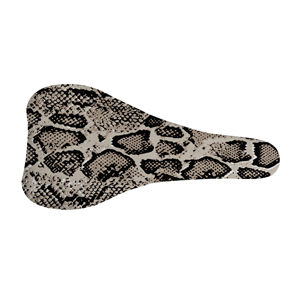 Tan And Black Snakeskin Print Bicycle Seat Cover