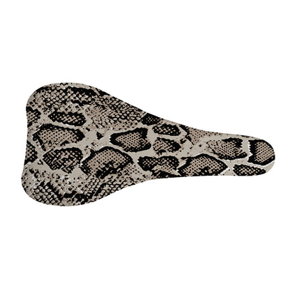 Tan And Black Snakeskin Print Bicycle Seat Cover