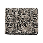 Tan And Black Snakeskin Print Bifold Wallet