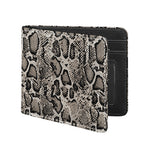 Tan And Black Snakeskin Print Bifold Wallet