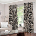 Tan And Black Snakeskin Print Dimout Grommet Curtains