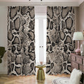 Tan And Black Snakeskin Print Dimout Pencil Pleat Curtains