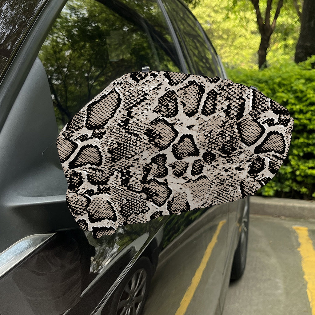 Tan And Black Snakeskin Print Car Side Mirror Covers