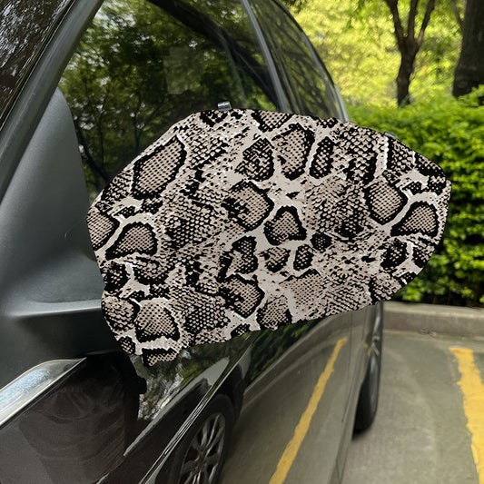 Tan And Black Snakeskin Print Car Side Mirror Covers