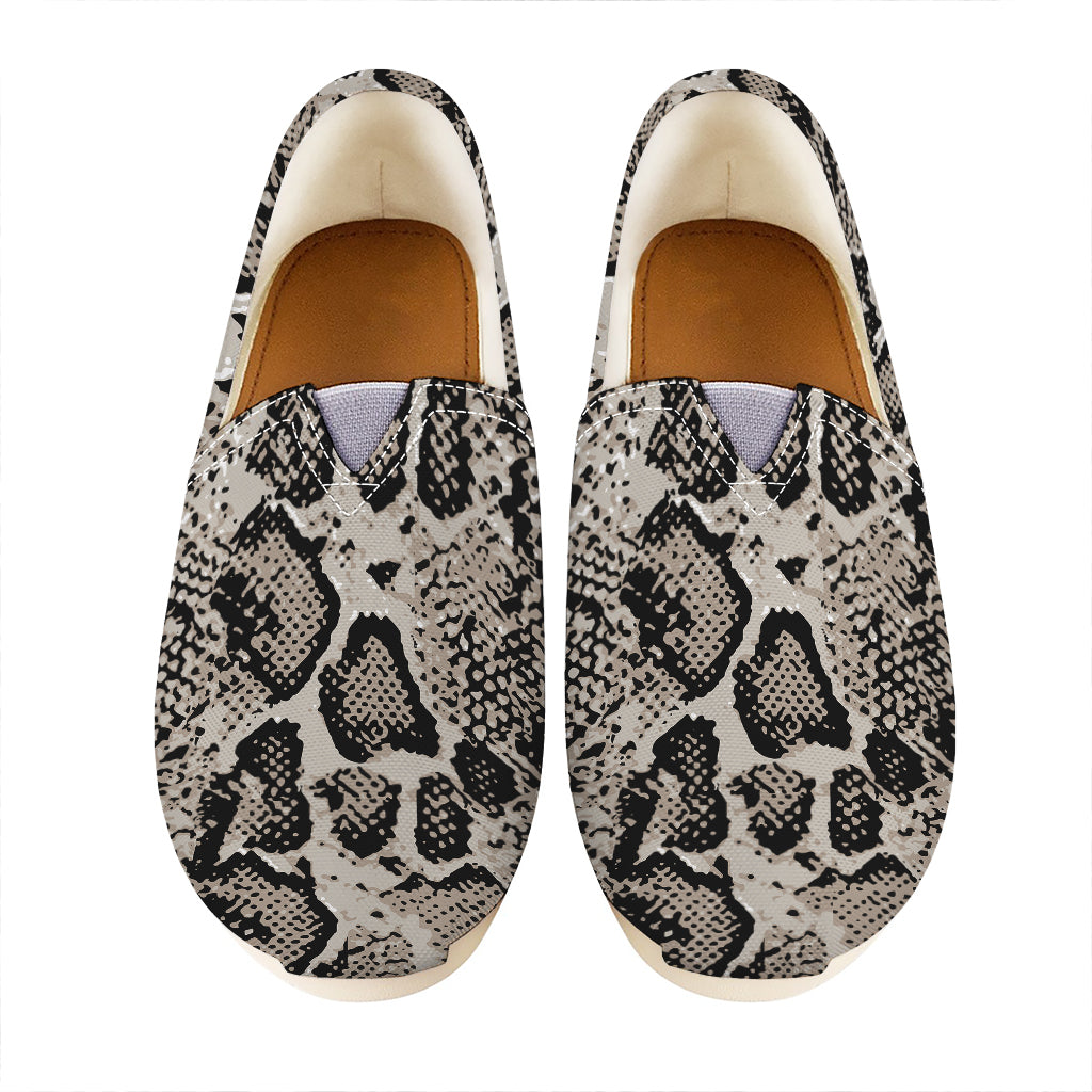 Tan And Black Snakeskin Print Casual Shoes