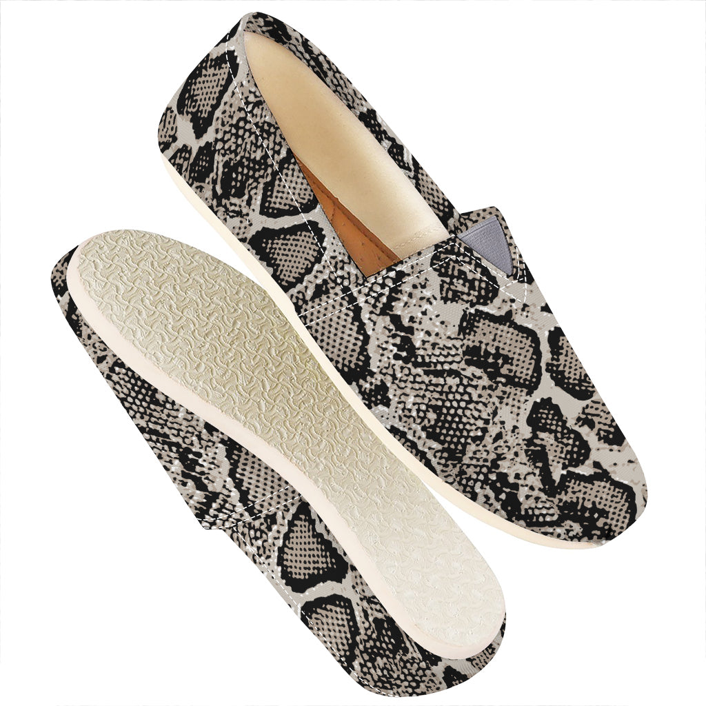 Tan And Black Snakeskin Print Casual Shoes