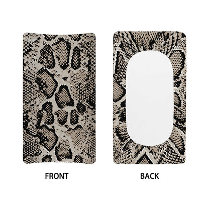 Tan And Black Snakeskin Print Changing Pad Cover