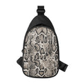 Tan And Black Snakeskin Print Sling Bag