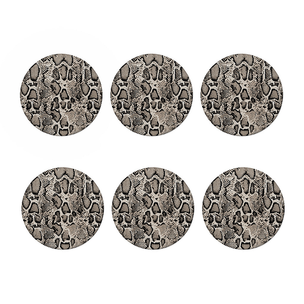 Tan And Black Snakeskin Print Coaster Set