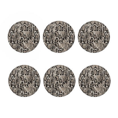 Tan And Black Snakeskin Print Coaster Set