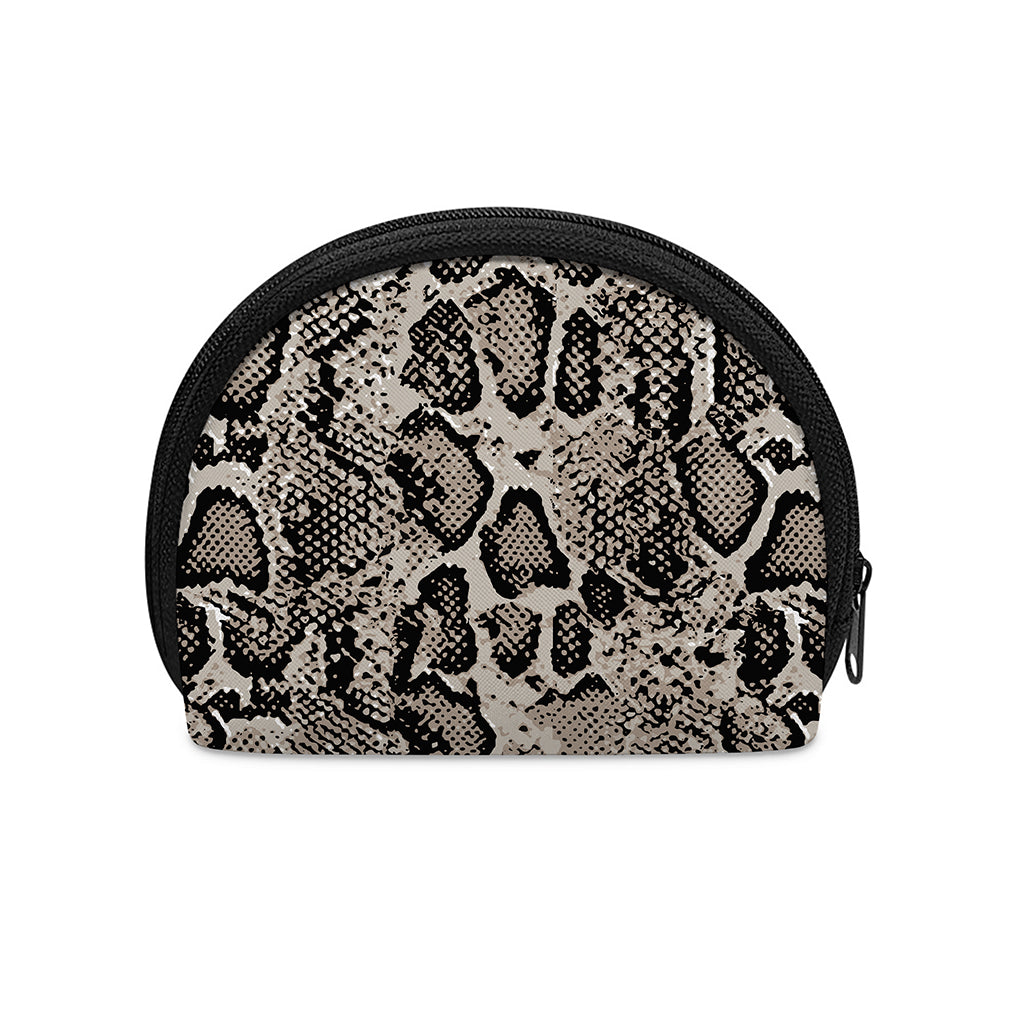 Tan And Black Snakeskin Print Coin Purse