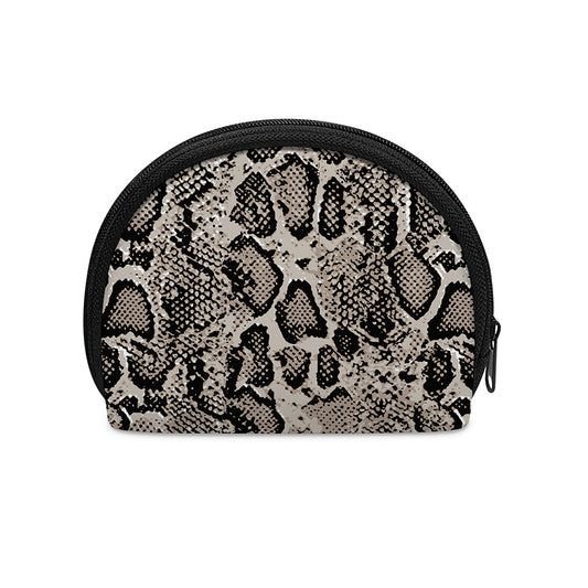 Tan And Black Snakeskin Print Coin Purse