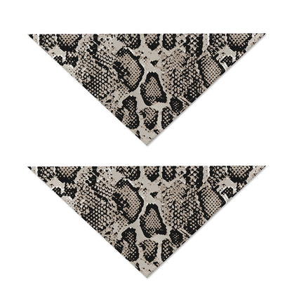 Tan And Black Snakeskin Print Dog Bandana
