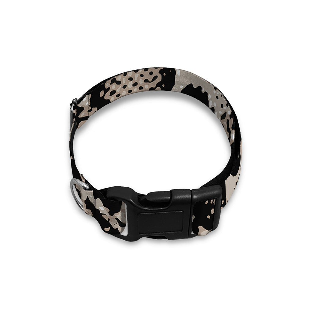 Tan And Black Snakeskin Print Dog Collar