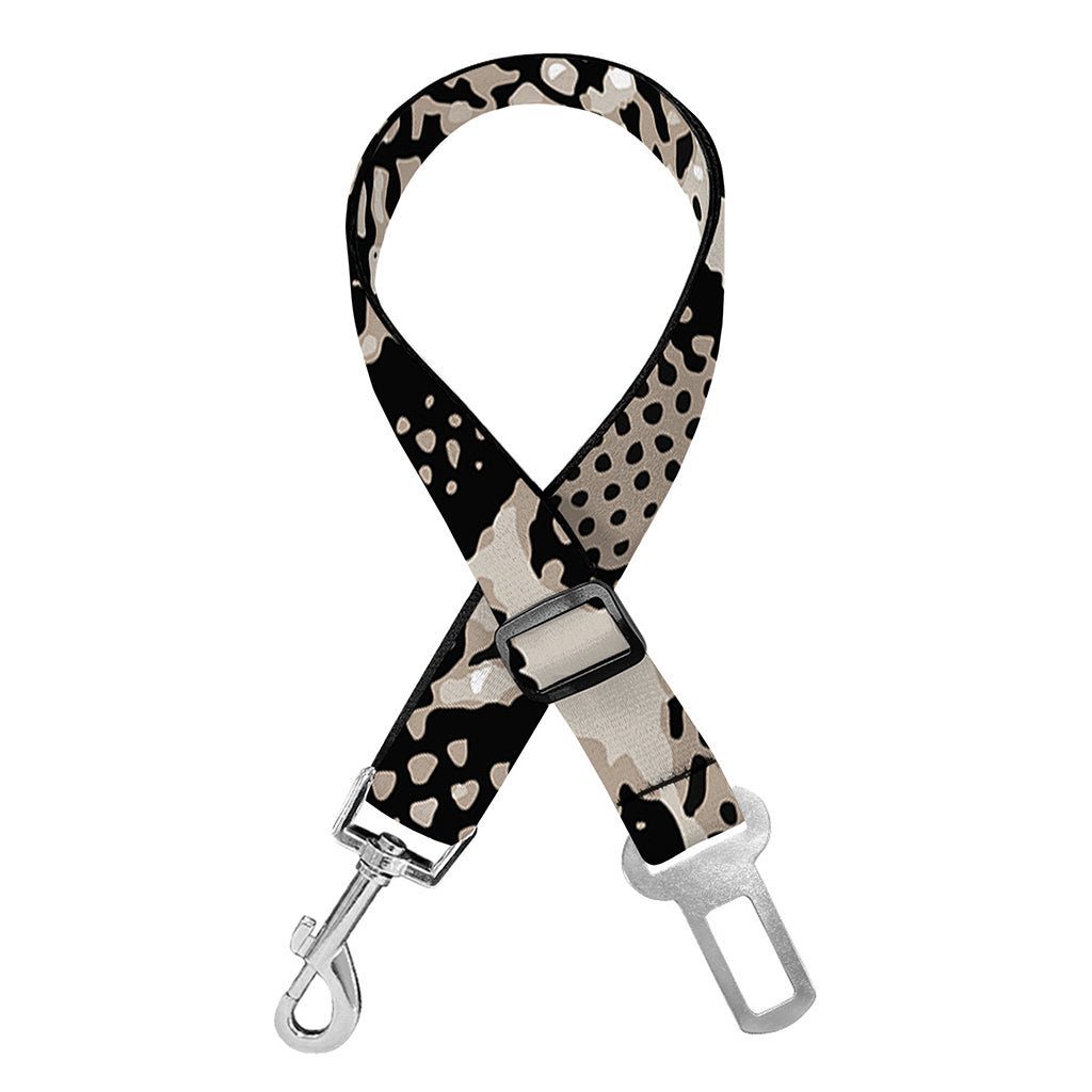 Tan And Black Snakeskin Print Dog Seat Belt