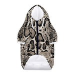 Tan And Black Snakeskin Print Dog Zip Up Hoodie