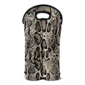 Tan And Black Snakeskin Print Double Neoprene Wine Tote