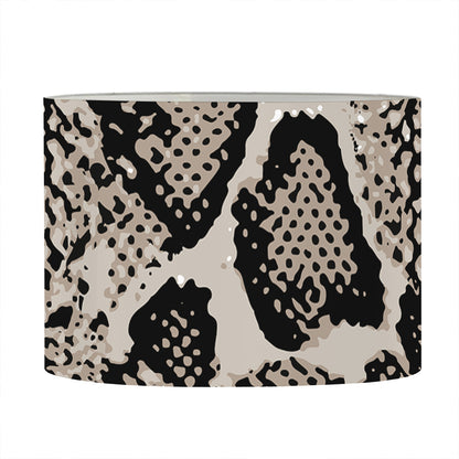 Tan And Black Snakeskin Print Drum Lamp Shade