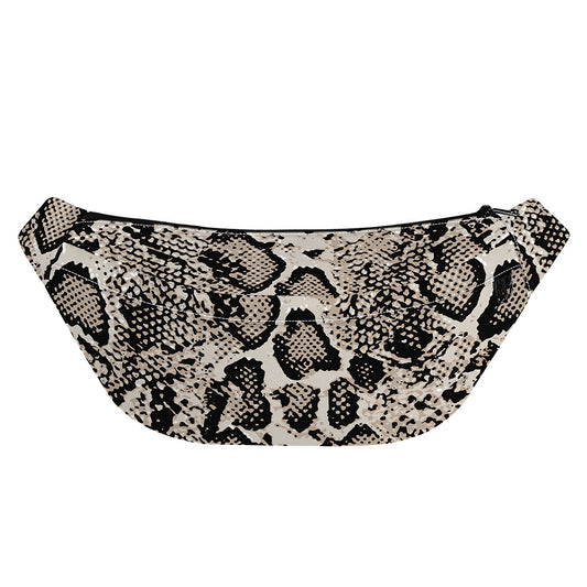 Tan And Black Snakeskin Print Fanny Pack